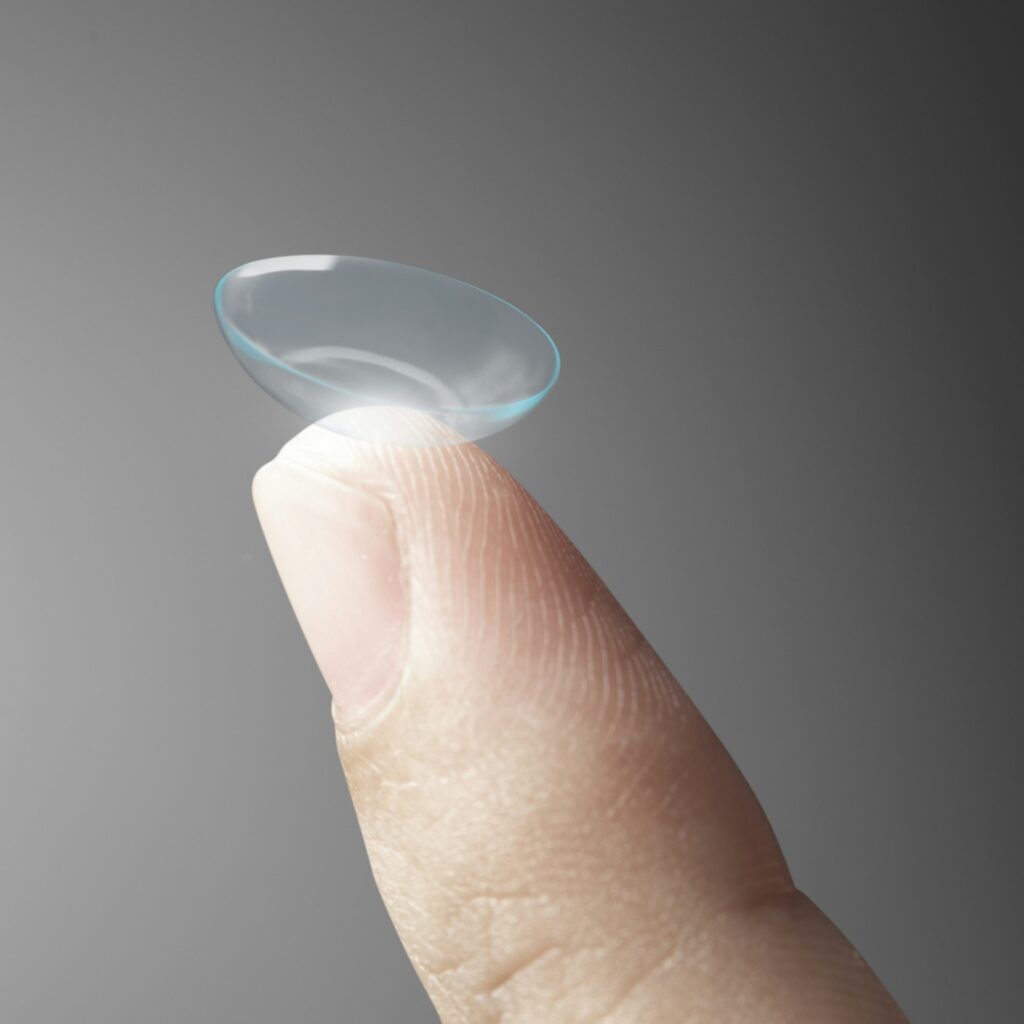 Smart contact lens on fingertip new tech